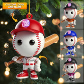 Maxcorners Baseball Christmas Ornament, Personalized Ornament 2D Flat LM2211