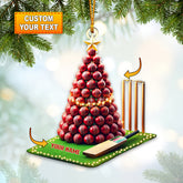 Maxcorners Cricket Ball Tree Christmas Ornament, Personalized Ornament 2D Flat LM2211