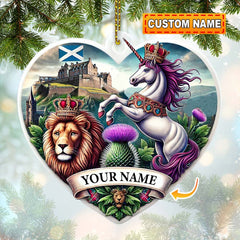 Maxcorners Custom Name Scotland Ornament, Christmas Gift for Scotland Lover5 2D Flat LM2111