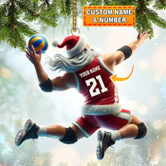 Maxcorners Custom Name and Number Volleyball Ornament, Christmas Gift for Volleyball Lover 2D Flat LM2111