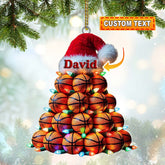 Maxcorners Custom Name Basketball Ornament, Basketball Lover Christmas Gift 2D Flat LM2211