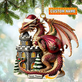 Maxcorners Custom Ornament, Dragon Castle Ornament, Christmas Decor 2D Flat LM2211