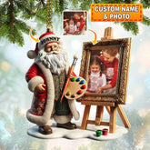 Maxcorners Custom Name and Photo Santa Ornament, Christmas Gift for Family 2D Flat LM2111