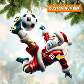 Maxcorners Custom Number Soccer Santa Ornament, Soccer Christmas Gifts 2D Flat LM2211