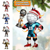 Maxcorners Custom Name, Number and Year Handball Champion Ornament, Christmas Gift for Handball Lover 2D Flat LM2111