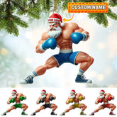 Maxcorners Boxing Santa, Home Decor, Christmas Ornament, Personalized Ornament 2D Flat LM2111