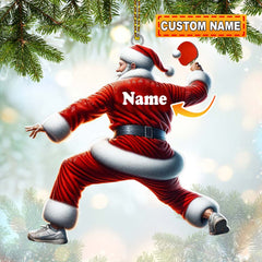 Maxcorners Custom Name Ping Pong Santa Ornament, Ping Pong Christmas Gift 2D Flat LM2111