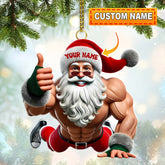 Maxcorners Fitness Santa, Home Decor, Christmas Ornament, Personalized Ornament 2D Flat LM2111