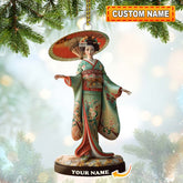 Maxcorners Custom Name Japanese Kimono Ornament, Japanese Lover Christmas Gift 2D Flat LM2111