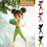 Maxcorners Custom Name Woman Boxing Ornament, Boxing Christmas Gift 2D Flat LM2111