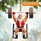 Maxcorners Christmas Weightlifting Santa, Home Decor, Christmas Ornament, Personalized Ornaments 2D Flat LM2111