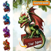 Maxcorners Custom Name Dragon Ornament, Christmas Gift for Dragon Lover 2D Flat LM2211