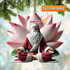 Maxcorners Custom Name Yoga Santa Ornament, Yogi Christmas Gift 2D Flat LM2211