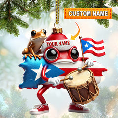 Maxcorners Custom Name Puerto Rico Ornament, Puerto Rico Lover Christmas Gift 2D Flat LM2111