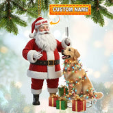 Maxcorners Santa Pet Grooming Home Decor, Christmas Ornament, Personalized Ornament 2D Flat LM2111