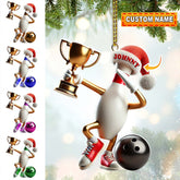 Maxcorners Custom Name Bowling Christmas Ornament, Bowling Christmas Gift 2D Flat LM2111