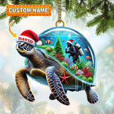 Maxcorners Custom Name Diving Ornament, Diving Lover Christmas Gift 2D Flat LM2111