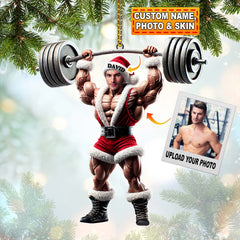 Maxcorners Custom Name and Photo Gym Ornament, Gymnastics Christmas Decoration 2D Flat LM2111