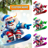Maxcorners Santa Skiing, Home Decor, Christmas Ornament, Personalized Ornament 2D Flat LM2111