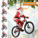 Maxcorners Christmas Santa Mountain Bike, Home Decor, Christmas Ornament, Personalized Ornament 2D Flat LM2111