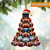 Maxcorners Custom Name Rugby Football Ornament, Rugby Football Lover Christmas Gift 2D Flat LM2111