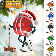Maxcorners Custom Name Croquet Ornament, Croquet Christmas Gift 2D Flat LM2111