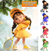 Maxcorners Custom Name Woman Tennis Ornament, Tennis Christmas Gift 2D Flat LM2111