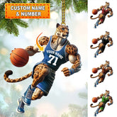 Maxcorners Custom Name and Number Basketball Ornament, Basketball Lover Christmas Gift 2D Flat LM2111