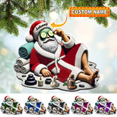Maxcorners Custom Name Santa Spa Ornament, Santa Christmas Gift Decoration 2D Flat LM2111