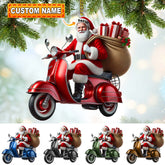 Maxcorners Custom Name Santa Ornament, MotoBike Ornament, Christmas Gift Decoration 2D Flat LM2111