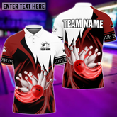 Maxcorners Bowling and Pins Color & White Multicolor Option Customized Name 3D Shirt