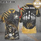 Maxcorners Bowling Shirt – Fierce Lion Claw Scratch Design – Multicolor Options Personalized Name, Team Name 3D Shirt (4 Colors)