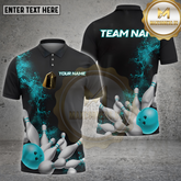 Maxcorners Bowling Shirt Strike Impact Multicolor Options Personalized Name, Team Name Unisex 3D Shirt (4 Colors)