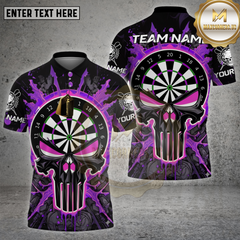 Maxcorners Darts Punisher Skull Fire Multioptions Personalized Name, Team Name Unisex 3D Shirt (4 Colors)
