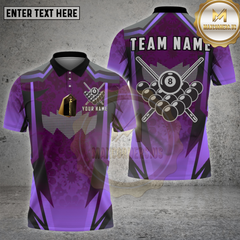 Maxcorners Billiards Shirt 8 Ball Cue Rack Multioptions Personalized Name, Team Name Unisex 3D Shirt (4 Colors)