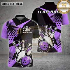 Maxcorners Bowling Shirt Striking Pins Multioptions Personalized Name, Team Name Unisex 3D Shirt (4 Colors)