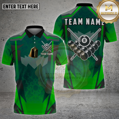 Maxcorners Billiards Shirt 8 Ball Cue Rack Multioptions Personalized Name, Team Name Unisex 3D Shirt (4 Colors)