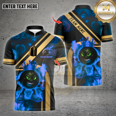 Maxcorners Bowling Shirt Fire Flame King Multioptions Personalized Name, Team Name Unisex 3D Shirt (4 Colors)