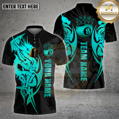 Maxcorners Dragon Billiards Shirt Golden Tribal Multioptions Personalized Name, Team Name Unisex 3D Shirt (4 Colors)