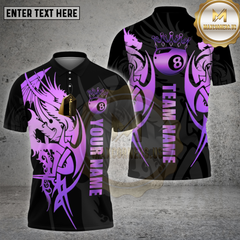 Maxcorners Dragon Billiards Shirt Golden Tribal Multioptions Personalized Name, Team Name Unisex 3D Shirt (4 Colors)