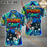 Maxcorners Bowling Game Graffiti Style Cartoon Multicolor Options Personalized Name, Team Name 3D Shirt (4 Colors)