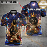Maxcorners Bowling King Champion Style Multicolor Options Personalized Name, Team Name 3D Shirt (4 Colors)