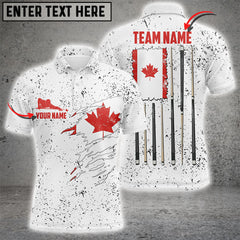 Maxcorners Canadian Flag Billiard Player Personalized Polo Shirts For Men