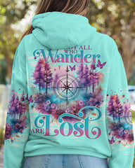 Maxcorners Not All Who Wander Are Lost Compass Forest All Over Print LM2101