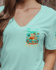 Maxcorners Camping Flip Flops Ocean Kinda Girl Flamingo All Over Print LM2101