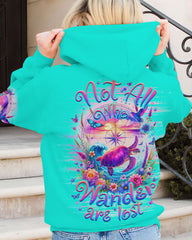 Maxcorners Not All Who Wander Are Lost Compass Turtle All Over Print LM2101