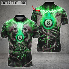 Maxcorners Billiards & Skull Personalized Name 3D Shirt (4 Colors)