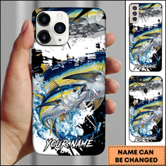 Maxcorners Tuna Fishing Phone Case Abstract Splash Modern Art Personalized Name 3D Phone Case
