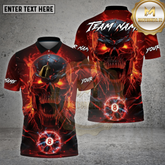 Maxcorners Billiards Shirt Skull 8 Ball Hellfire Rage Multioptions Personalized Name, Team Name Unisex 3D Shirt
