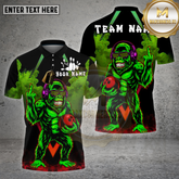 Maxcorners Bowling Shirt Neon Gorilla DJ Bowling Power Multioptions Personalized Name, Team Name Unisex 3D Shirt